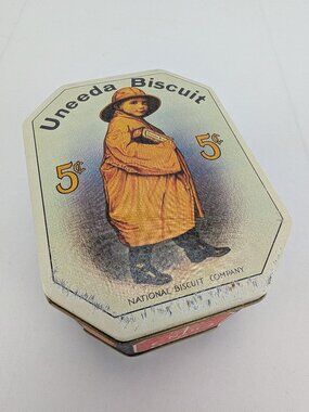 Vintage Uneeda Biscuit Metal Tin Reproduction National Biscuit Canister Bristol